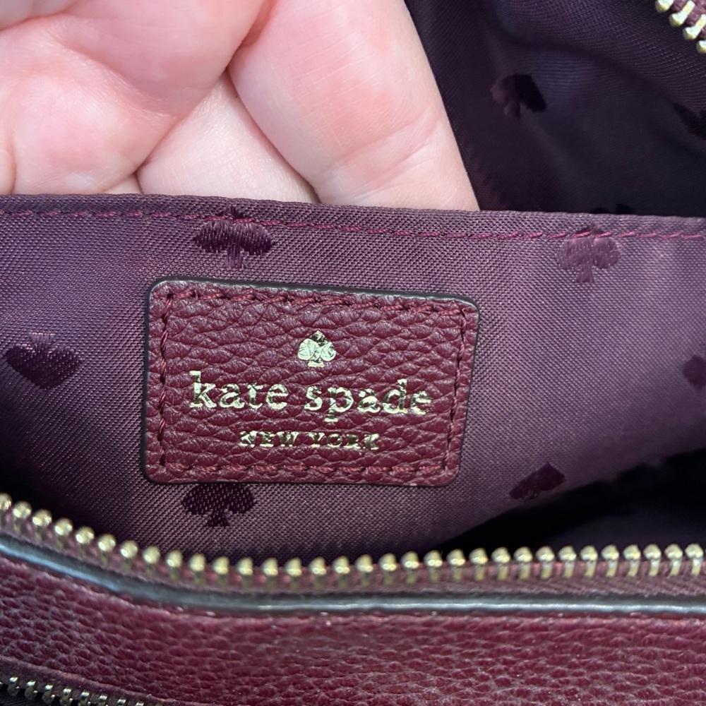 Kate Spade Mulberry Street Pyper Camera Bag Crossbody Burgundy Leather - Picture 14 of 14